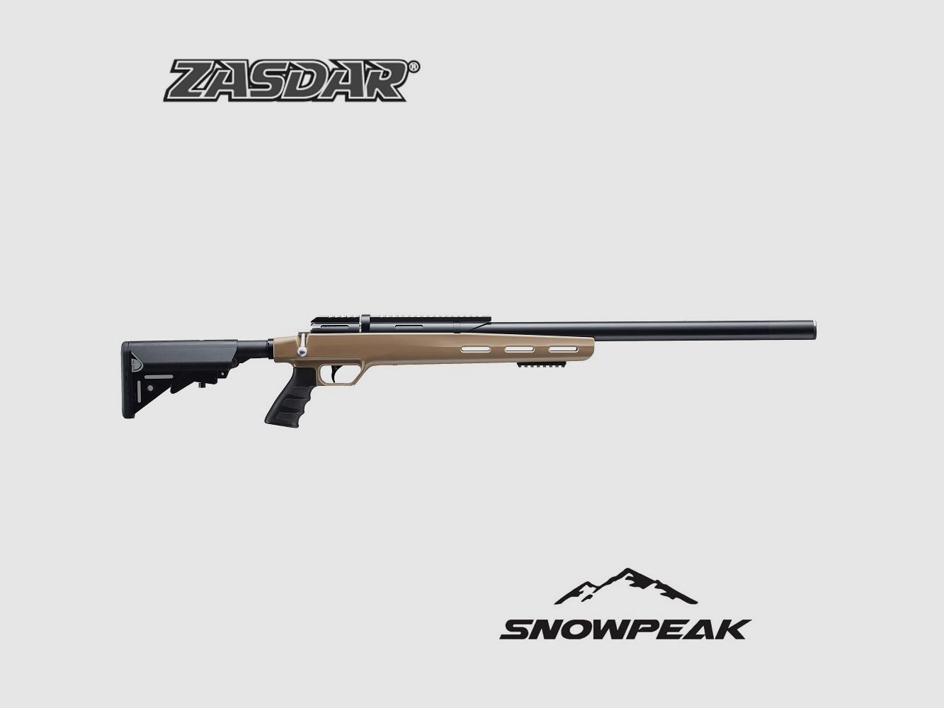 Carabina PCP Snowpeak – Zasdar M30C. Regolatore integrato e cal. 6,35 mm. Calciatura sintetica.