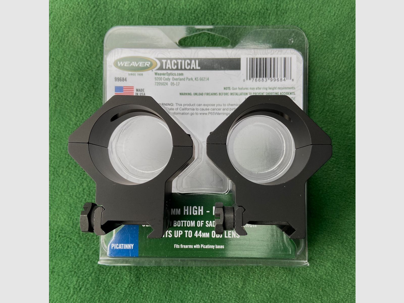 Weaver Tactical 6-Hole Picatinny Ring 34 mm Hoog