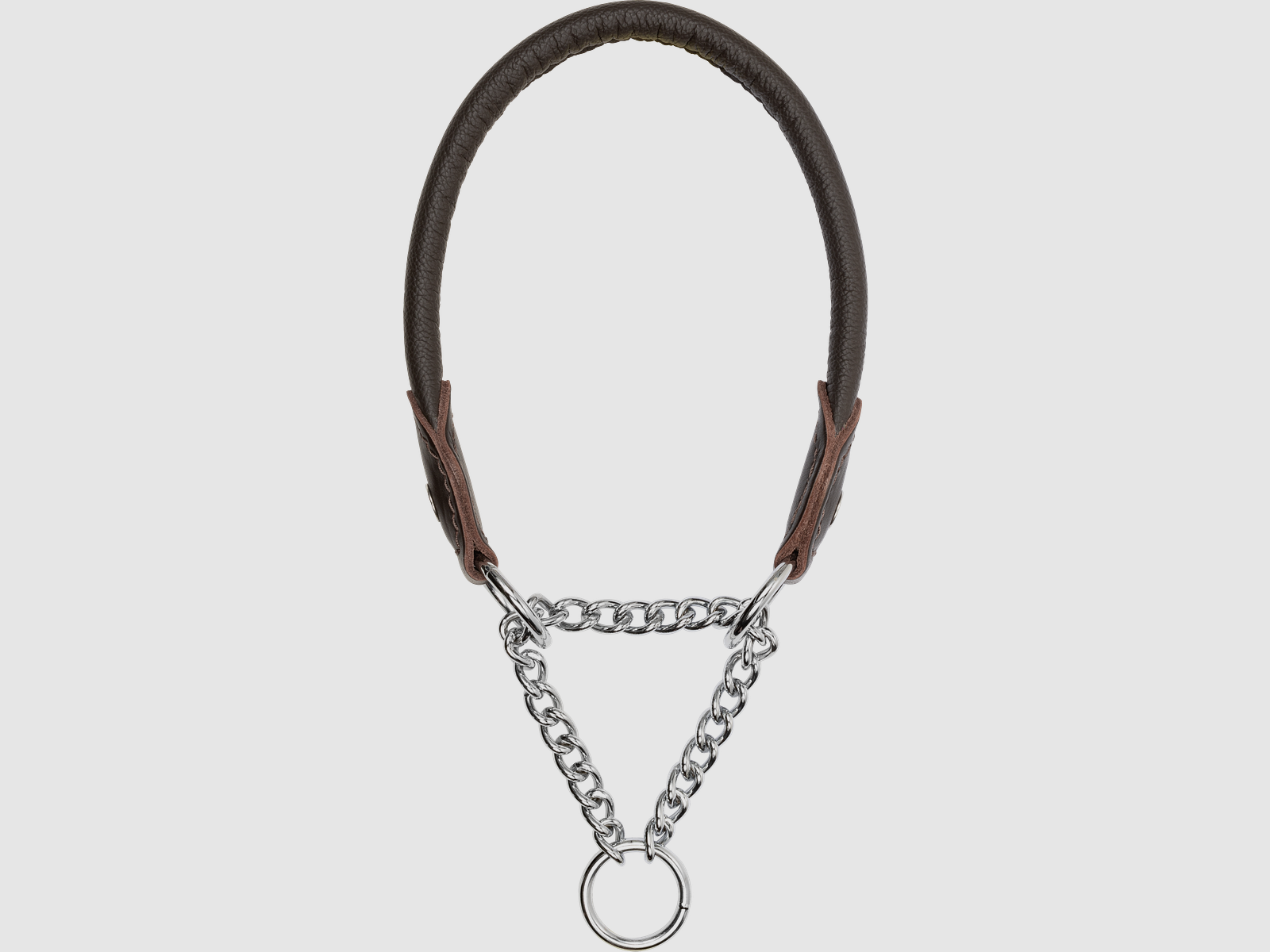 Dog Collar Leather Brown Brown L