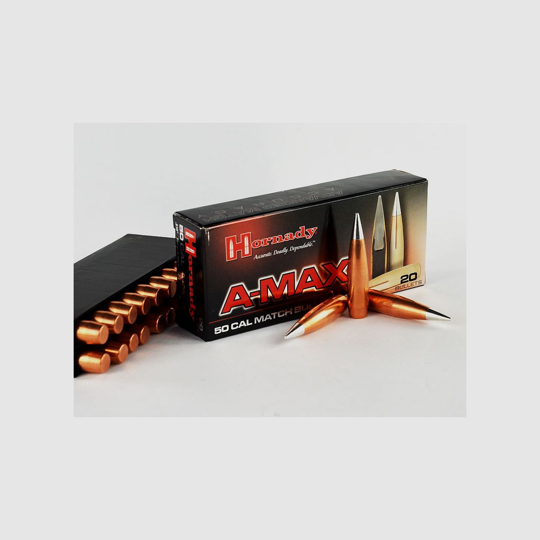 Hornady A-MAX Match Geschosse 1 Packung .50 / .510 750 grs (20 Schuss á 4,9455 €*)
