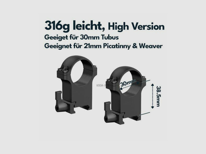 Vector Optics Stahl-Schnellmontage für 30mm Tubus, 21mm Picatinny/Weaver -