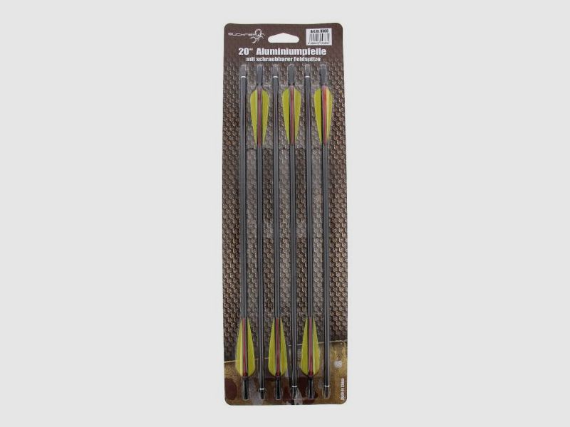 ALUMINIUMPFEILE FÜR ARMBRUST - 20 " - 6 STÜCK - SCHWARZ