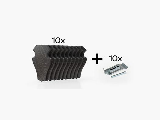 Paquete de 10 placas de trofeo 22x13 cm + 10 soportes de metal - Oscuros