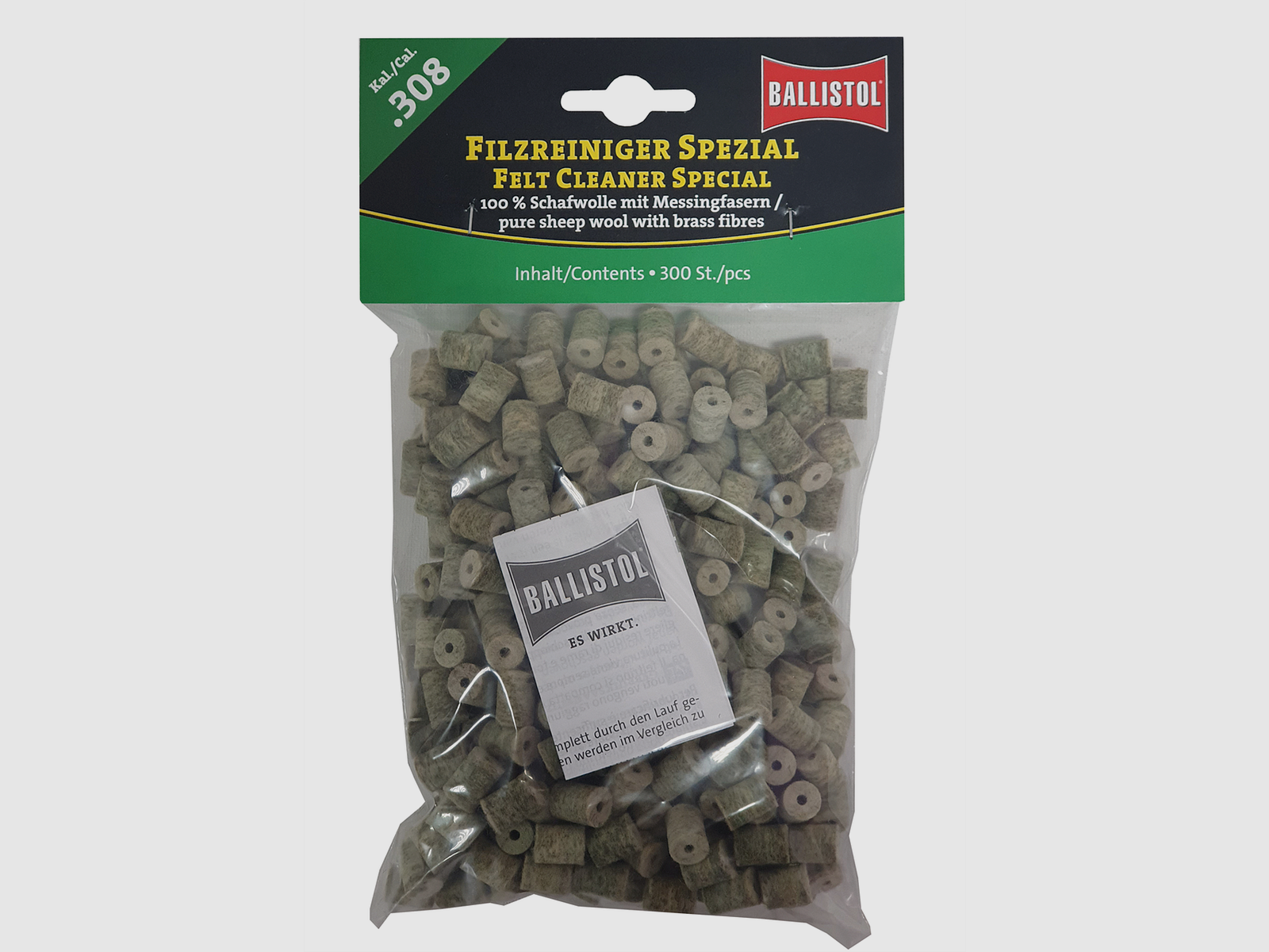 BALLISTOL Putzpfropfen Spezial Grau für .308 (300 Stück)