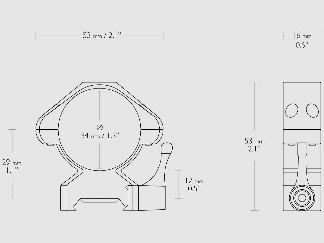 Hawke Precisie Snelsluitmontage Staal Weaver (Lever) 34mm Tweedelig Laag, afbeelding 2 van 2