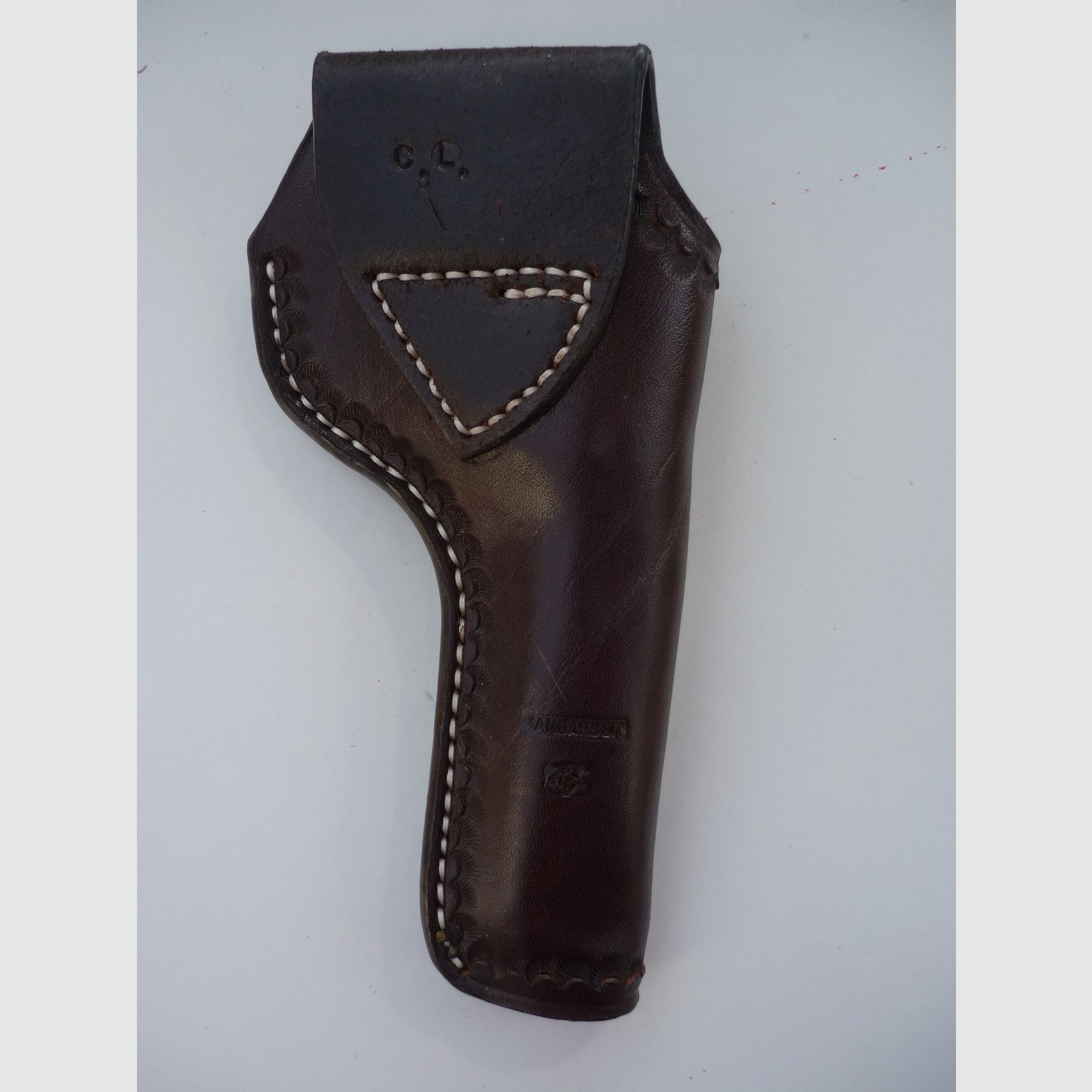 HKDesign Holster Art. Nr. 005 met randdrukpatroon voor een kleinere revolver - Linkshandig