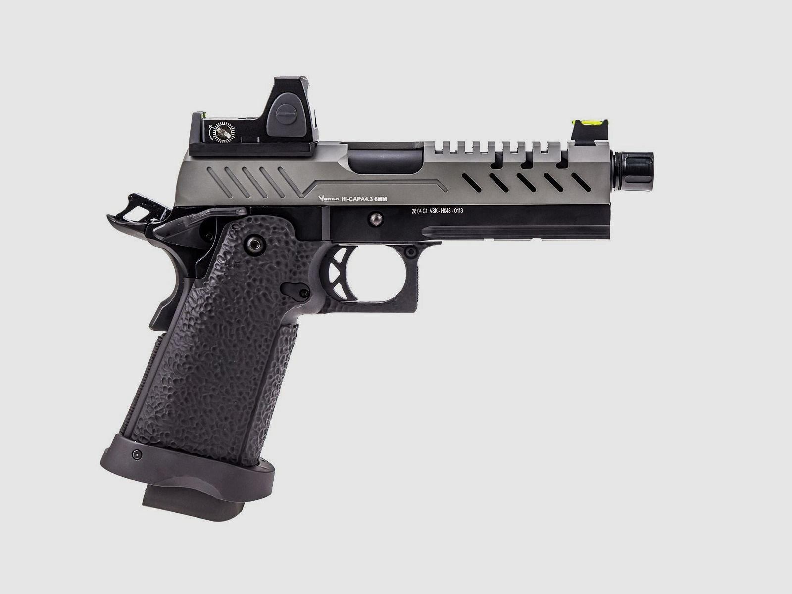 REPLIK GBB GAS HI-CAPA 4.3 SCHWARZ / GRAU 0,9J + ROTPUNKTVISIER BDS, Bild 4 von 4