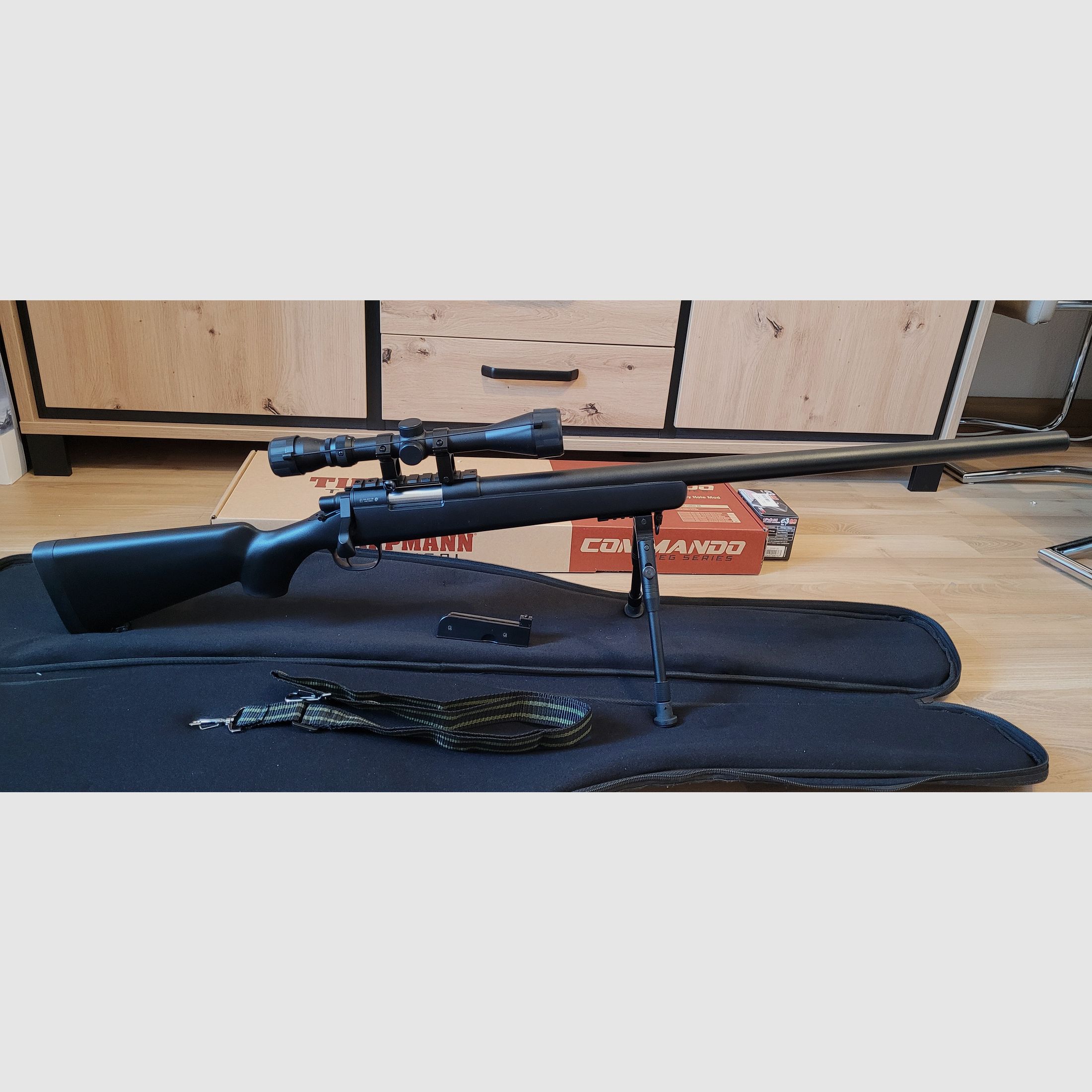 Well M700 sniper rifle incl. bipod / scope Springer 6mm BB black