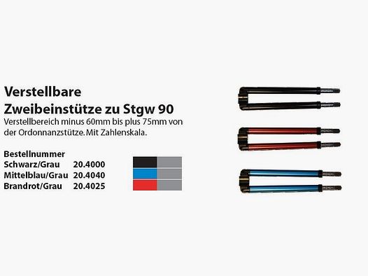 Supporti bipiede regolabili Wyss Waffen Stgw90 - rosso brand / grigio