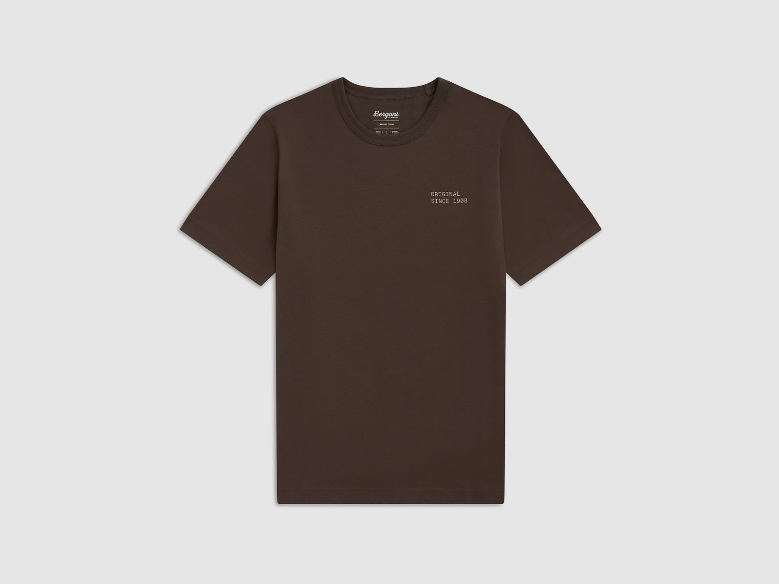Bergans Original T-Shirt en Coton Homme Dark Rock Taupe XXL
