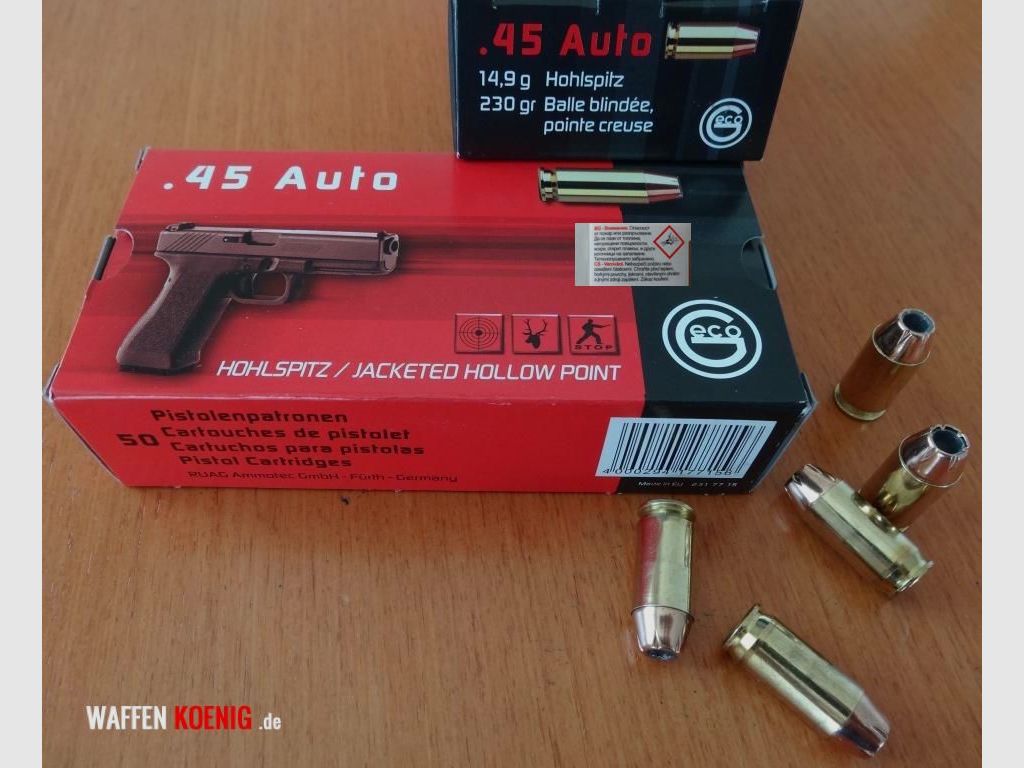 GECO GECO Patronen 45 ACP 14,9g Hohlspitz, Bild 1 von 2