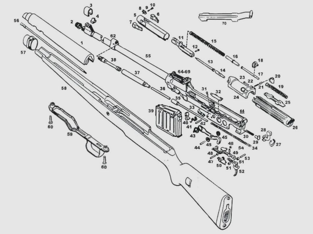 Fusil 43 / Carabine 43 ( G43 / K43 ) [17] Boulon pour barre de guidage pour fusil 43 / carabine 43 ( G43 / K43 ) pièce de rechange originale