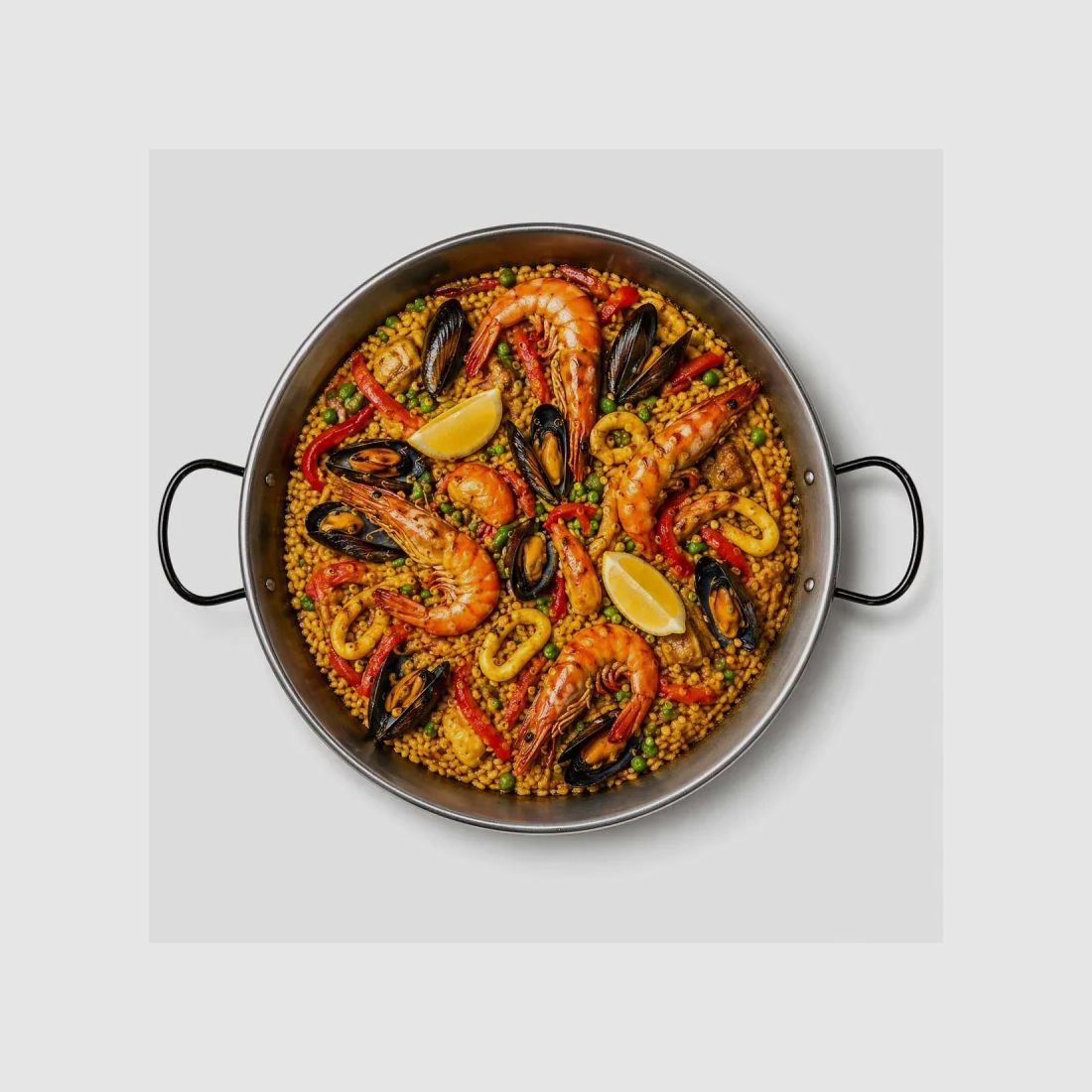 Flacher Paella-Topf für direkte Flamme, polierter Stahl, Ø60cm, 12-20 Pers., Bild 4 von 6