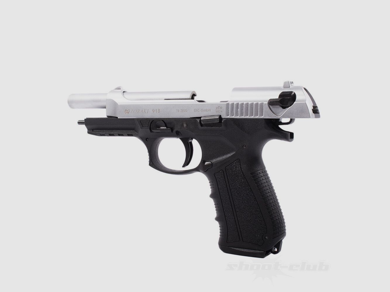 Zoraki 918-P blank firing pistol Matt Chrome 9 mm P.A.K.