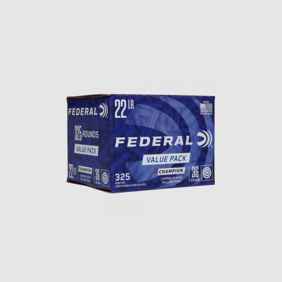 FEDERAL CHAMPION - COOPER PLATED HOLLOW POINT - .22LR - 36 GRS. 325 SCHUSS