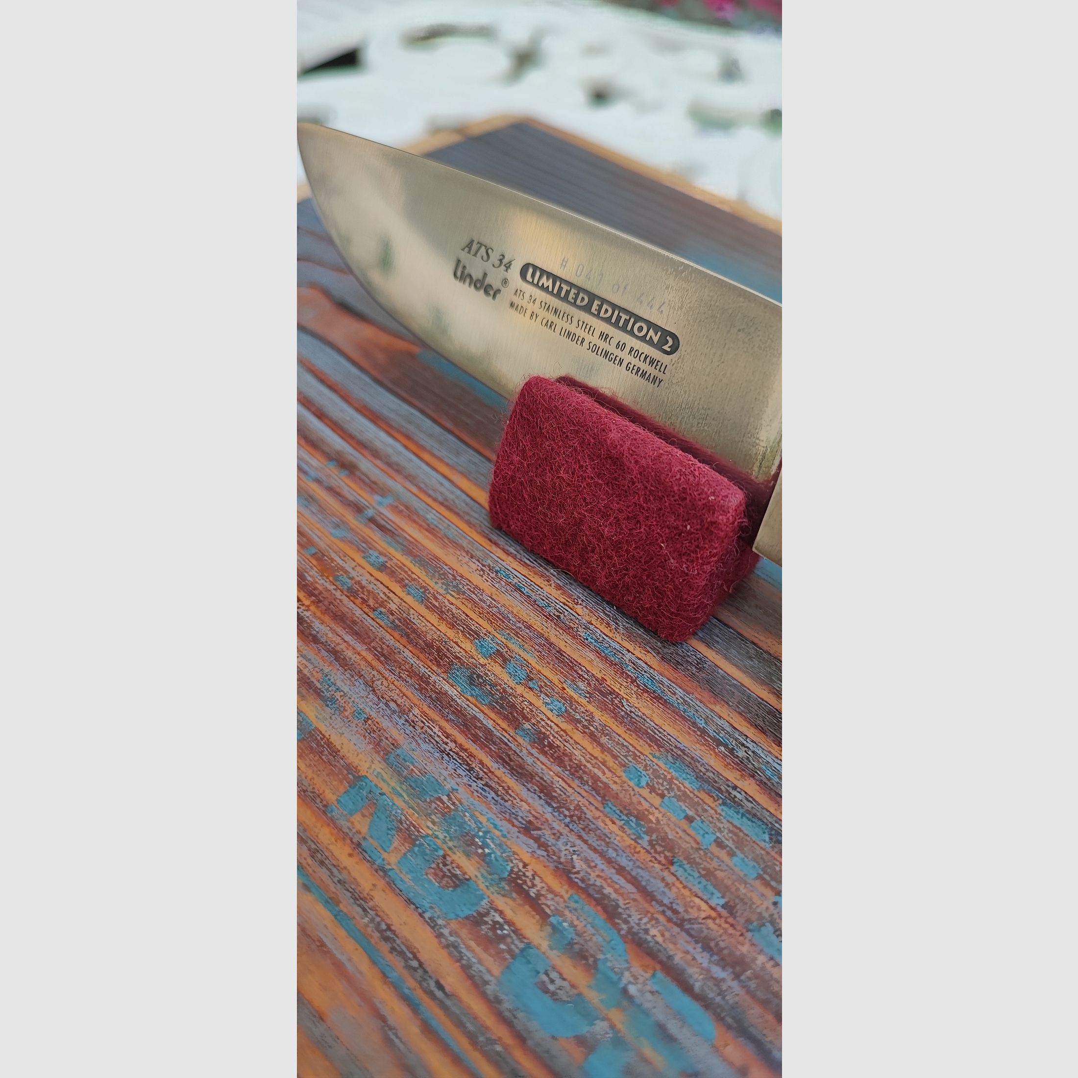 Linder ATS 34 couteau de chasse avec étui Limité #41/444