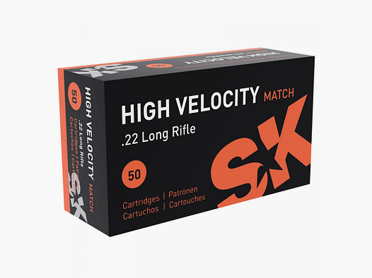 SK High Velocity Match .22 LR 40GR 50 cartridges