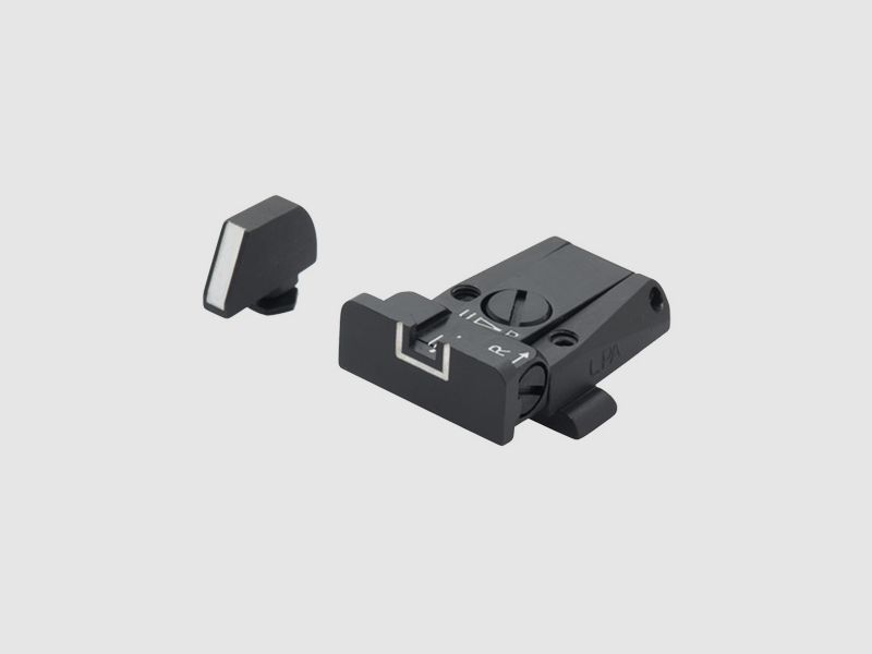 Mirino regolabile e mirino anteriore LPA SPR con contorno bianco per Glock 17 a 48 (incluse varianti X) – Gen. 3/4/5