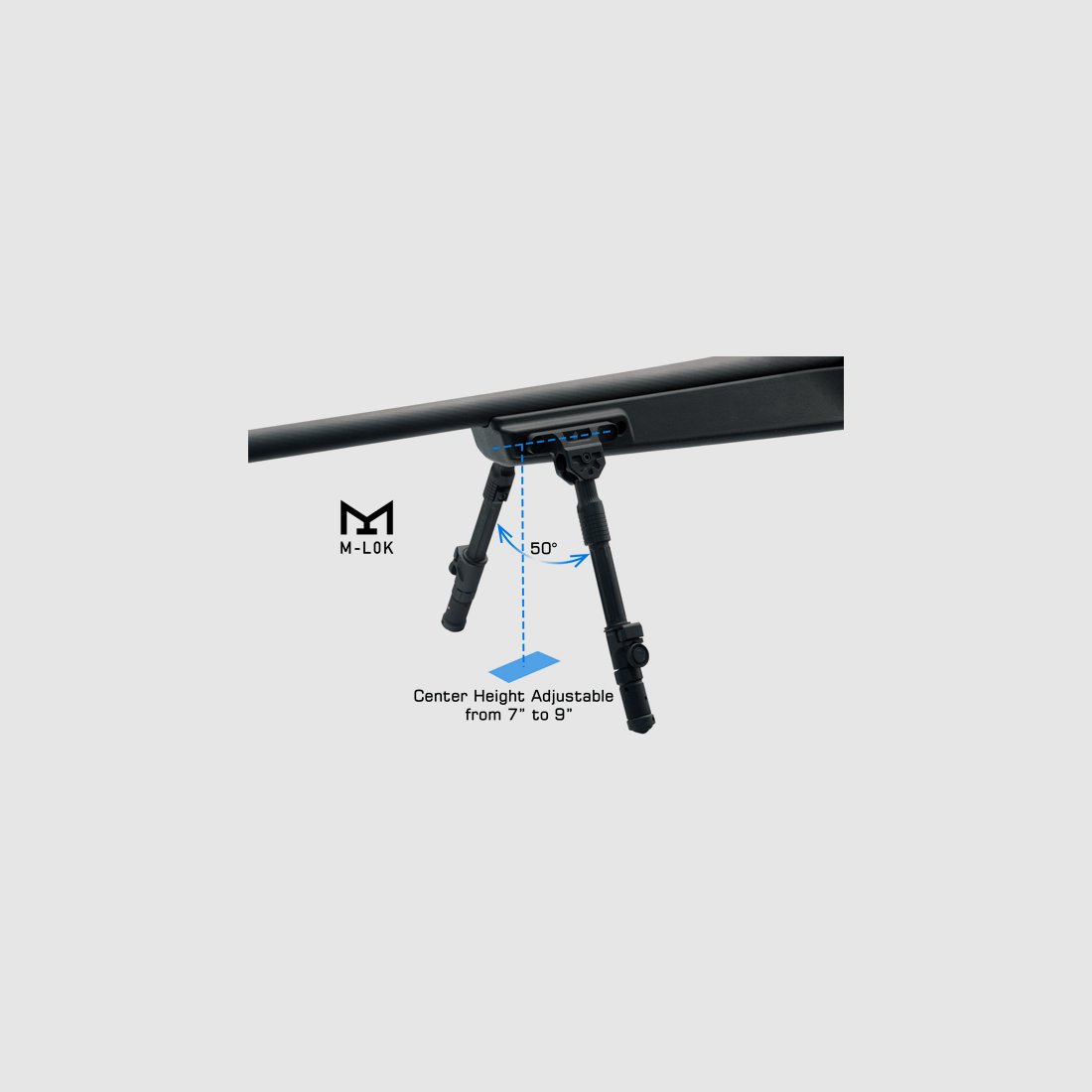 UTG RECON FLEX® M-LOK® Bipod Matte Black, 5.7″-8″ Center Height, imagen 1 de 9