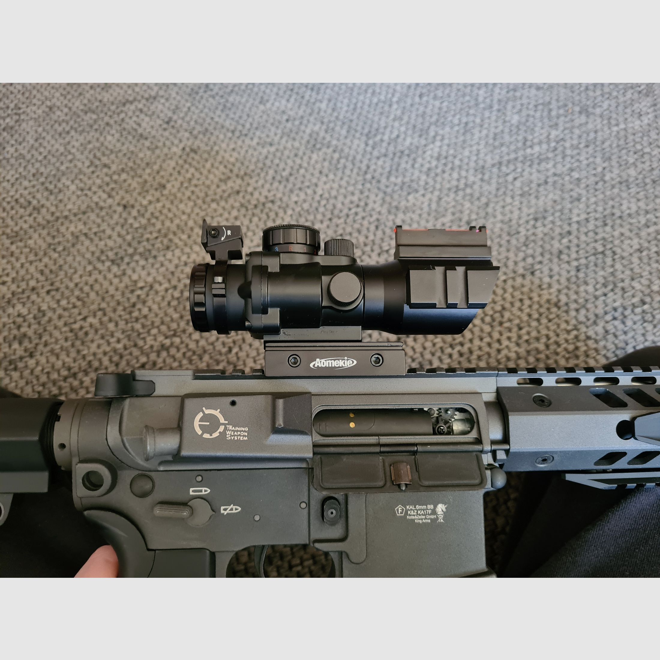 King Arms M4 TWS KeyMod Dinosaur Elite Vollmetall S-AEG 6mm BB Urban Grey