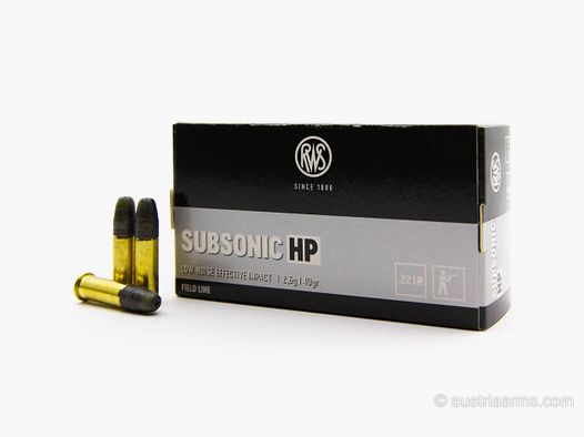 RWS 40gr SubSonic HP, .22 Lr – 50 Schuss