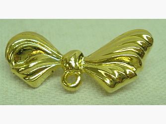 Metal loop, gilded - with safety pin