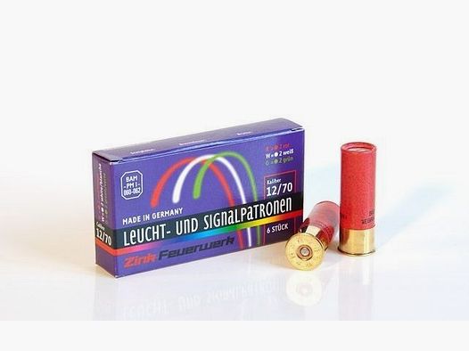 Zink Leucht- und Signalpatrone Rot Grün Weiß 6 Stück