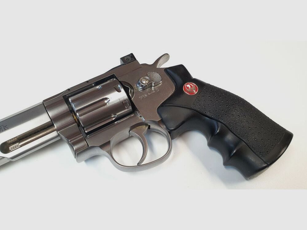 RUGER Airsoft CO₂ Ruger SuperHawk Chrome Finish, 6mm, Airsoft Revolver; F im Fünfeck - Defekt