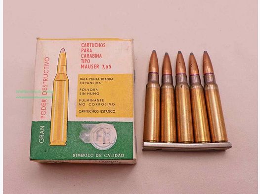 F.M.A.P./Argentina Cartuchos de Rifle 7,65Arg