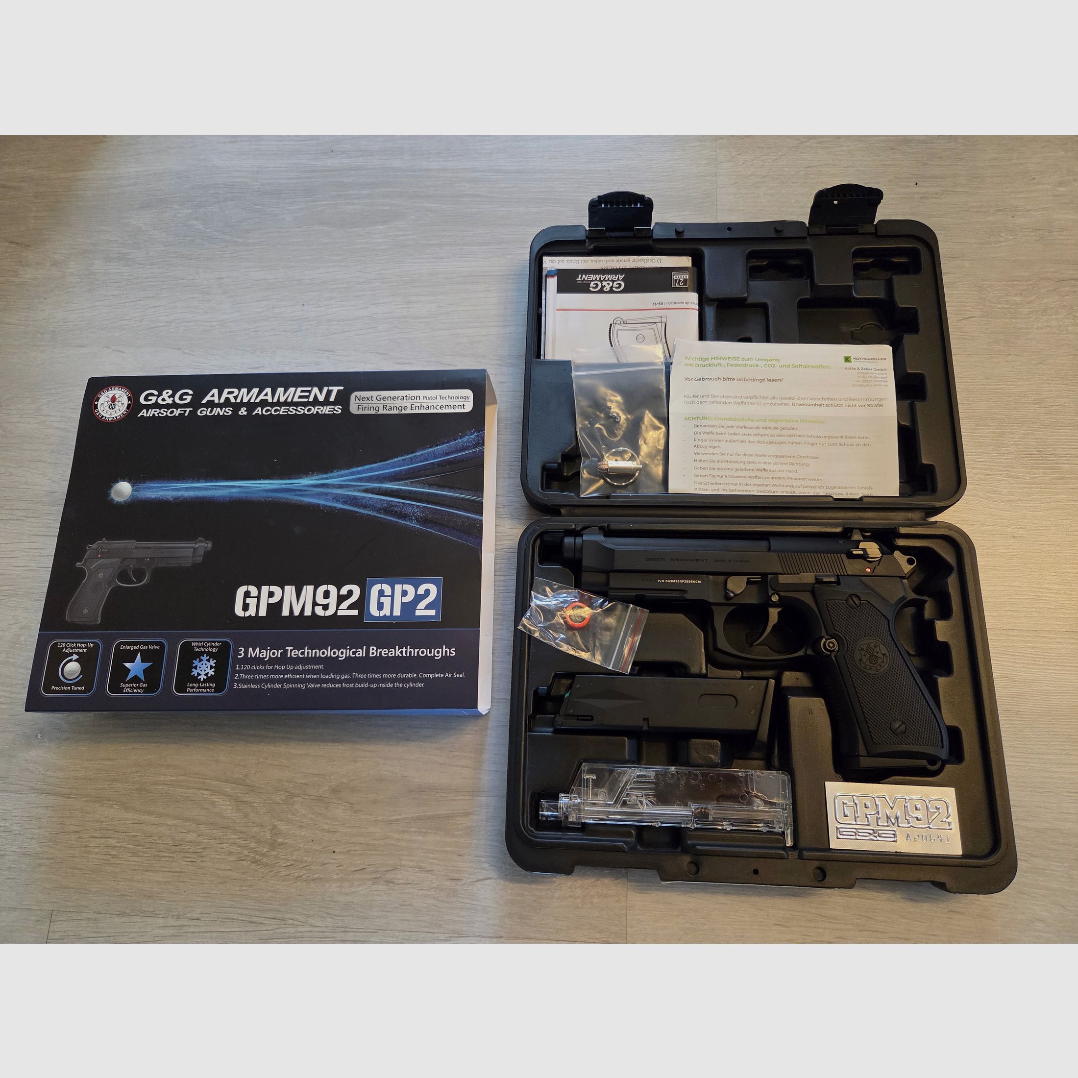 G&G GPM92 GP2 (Beretta 92) Pistola Airsoft Gas-Blowback 6mm BB Metal completo / muy buen estado y cuidado