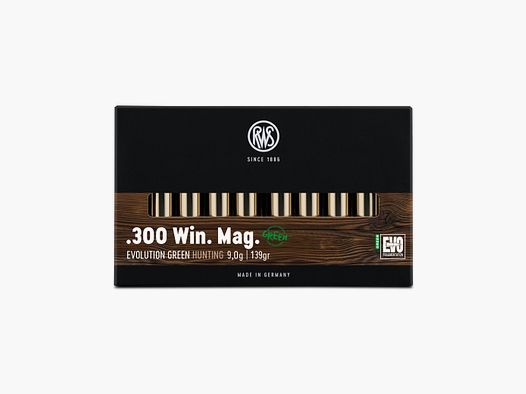 RWS Evo Green patroon kal.300 Win Magnum 139GR 9G doos van 20