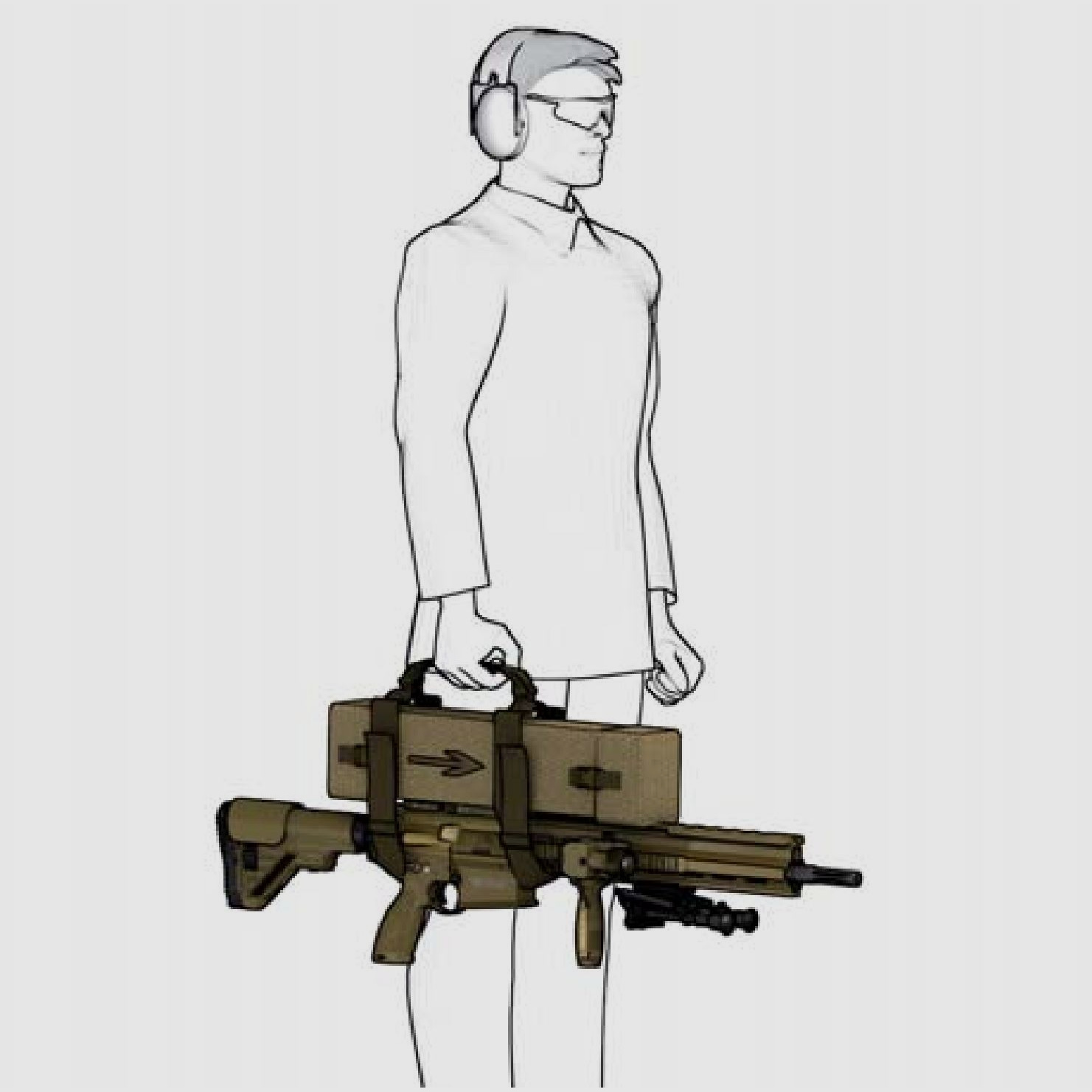 HK Sac de transport pour ZF G28Z - NEUF - G29 Mr308 Mr223 Schmidt&Bender PMII Steiner Kahles Ar10 Ar15 Heckler & Koch