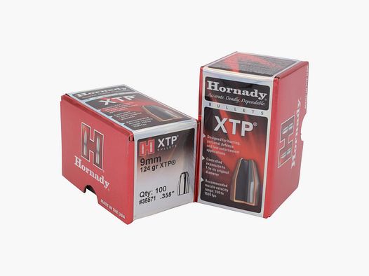 Hornady BULLETS 9MM/.355 124GR HP/XTP – 100 Stk.