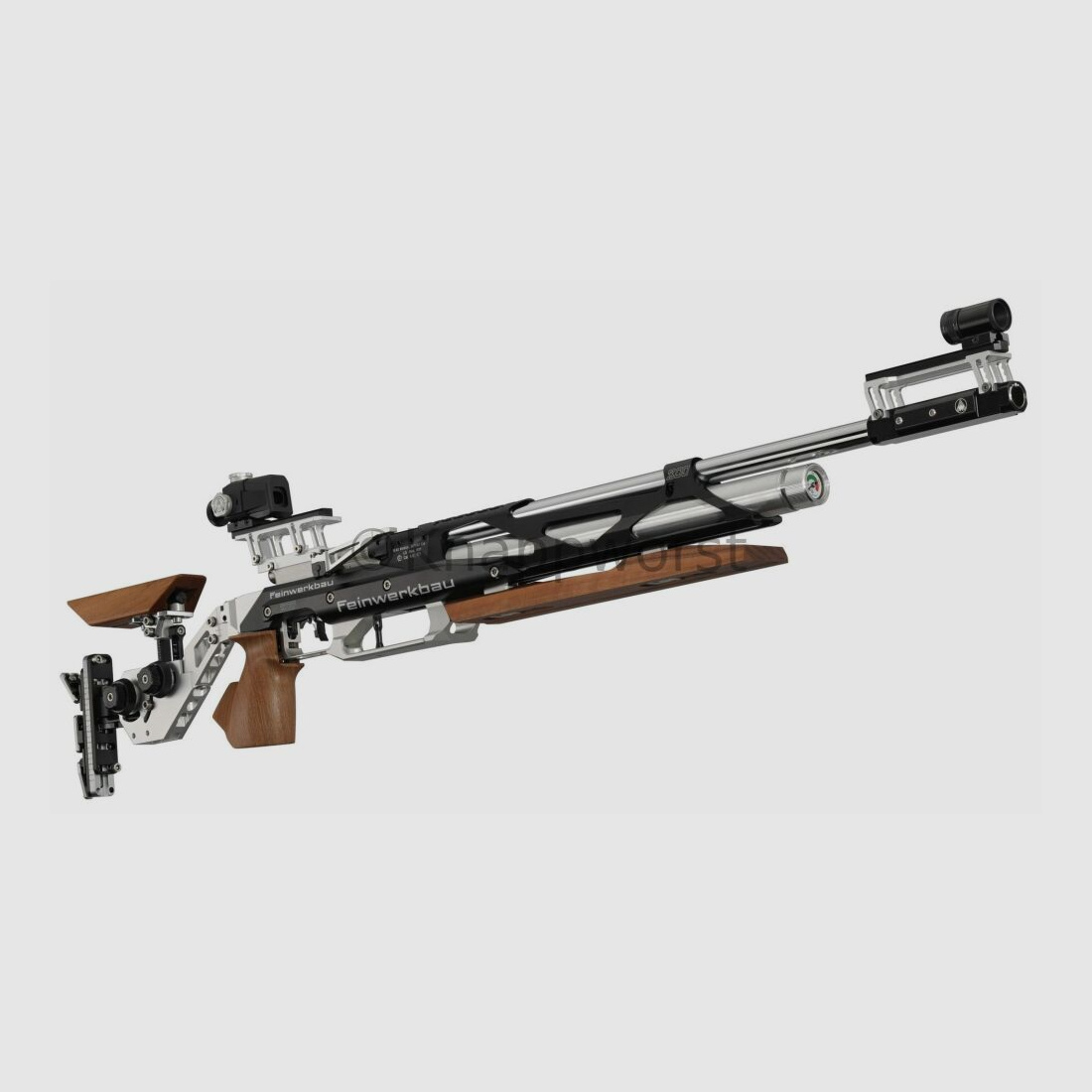 Feinwerkbau Feinwerkbau 800X Alu Silb/Schw Auflage Holz, Schaftk. X-line