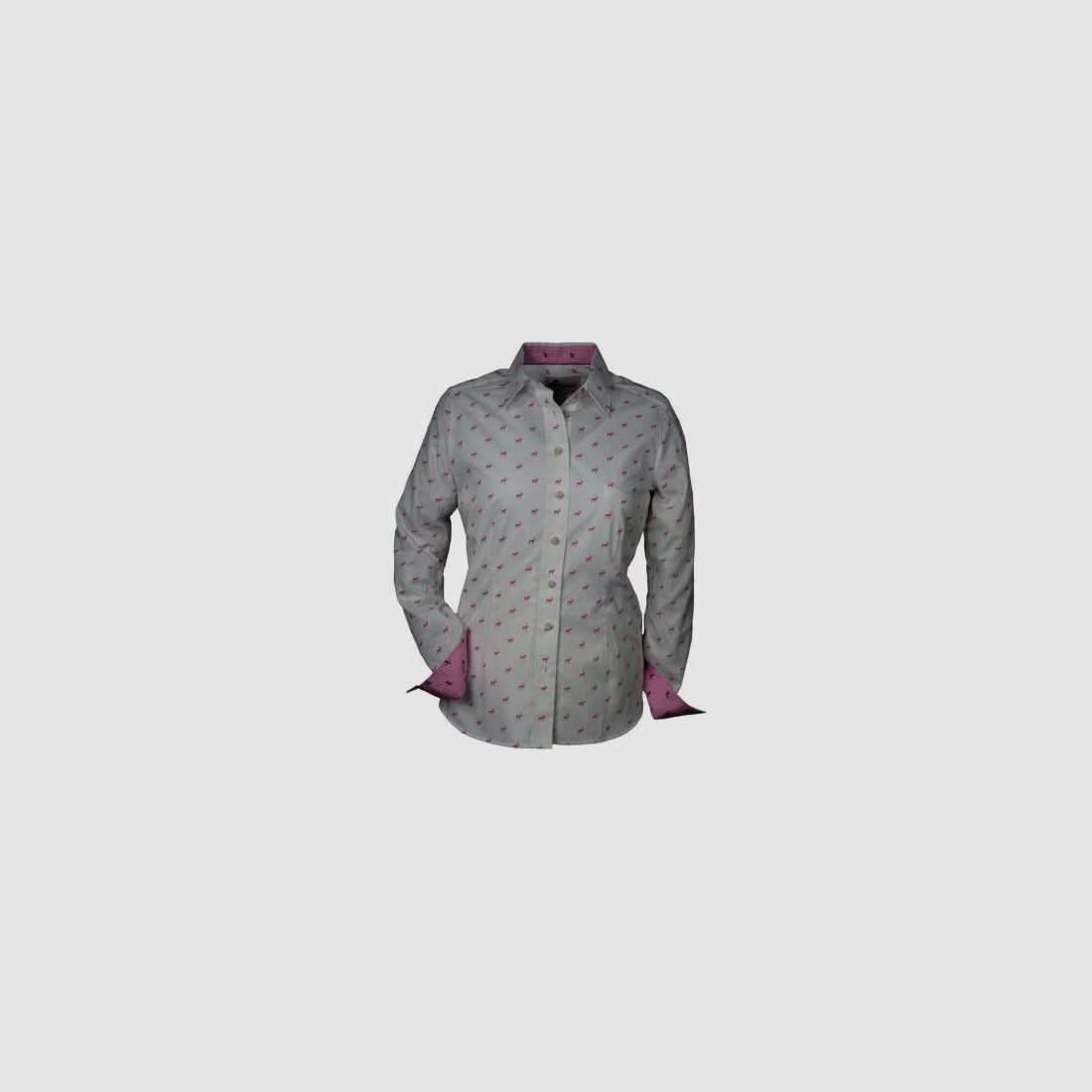 Hubertus Damen Jagd Bluse mit Hirschmotiven weiß