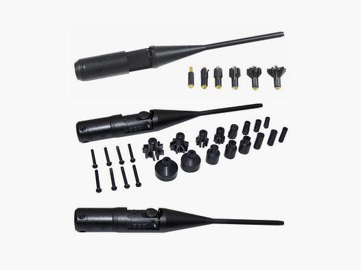 COLLIMATORE LASER UNIVERSALE CON 5 ADATTATORI PER CARABINA – 1 CACCIAVITE E 3 BATTERIE AG13