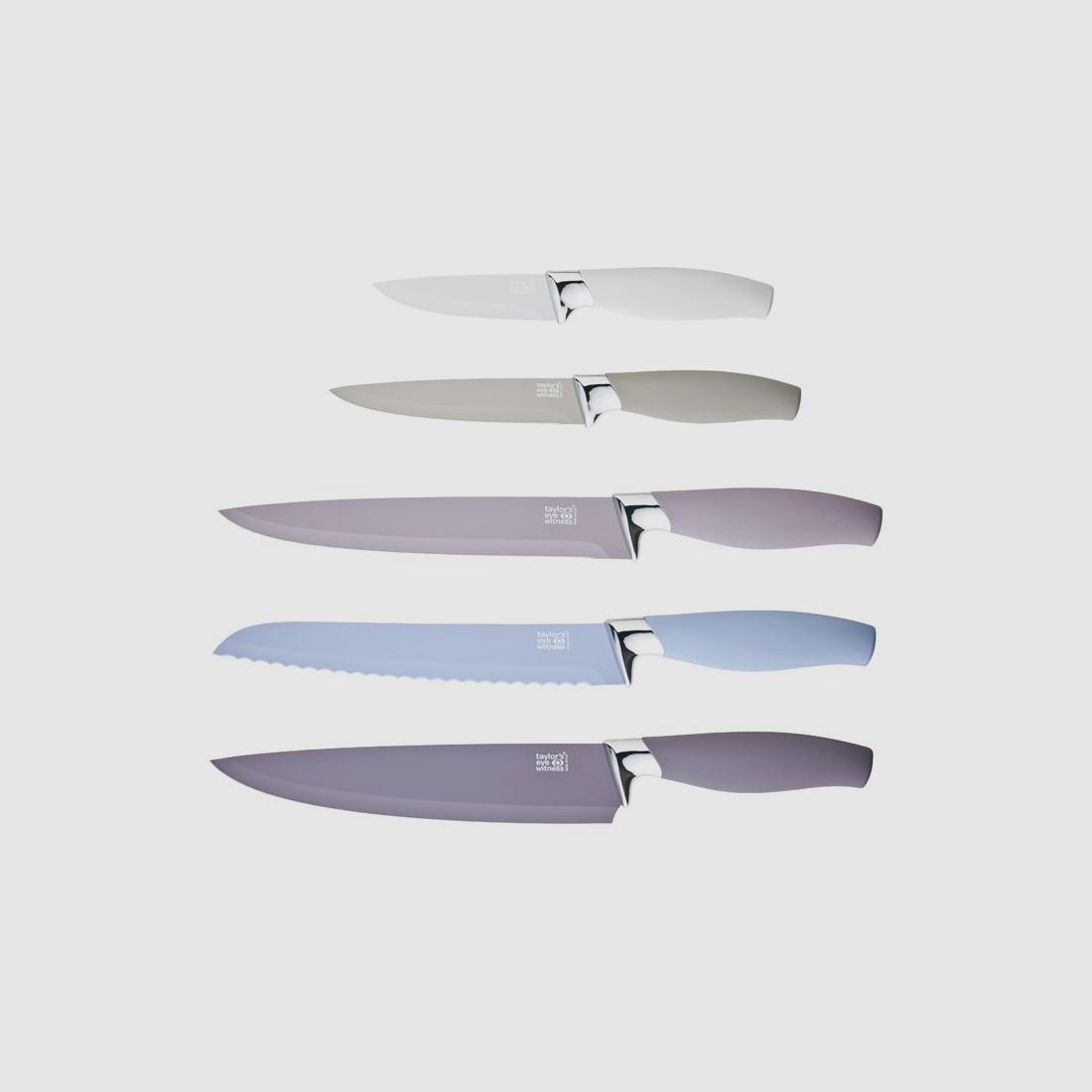 Taylor´s Eye Witness, 5-teiliges Küchenmesser-Set Brooklyn, rostfreier Stahl beschichtet, Soft-Grip, Messerblock