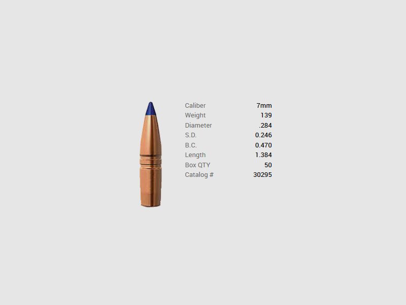 Barnes Geschoss 7mm/.284 139GR Long-Range X BT 50 Stück