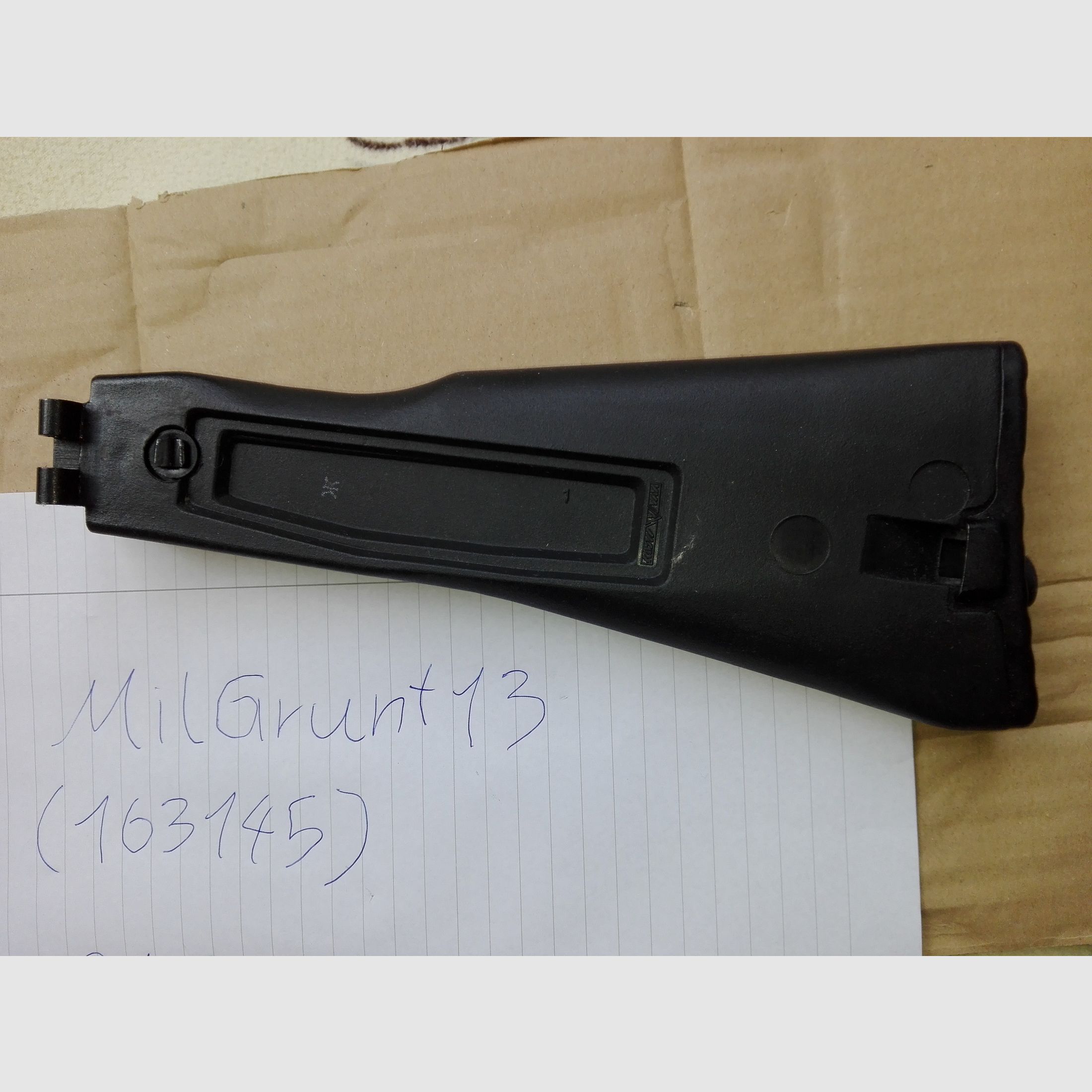 Original IZHMASH Polymer AK74M 5.5mm Pin/Pin Folding stock, 100 Series AK folding stock (older version without slot for buttpad strap)