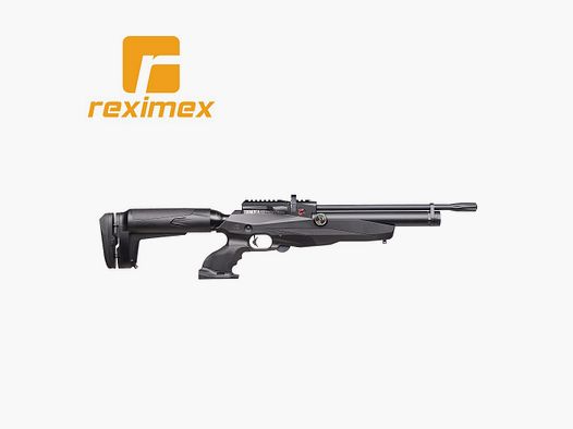 Pistolet PCP Reximex Tormenta calibre 6,35 mm. Synthétique noir. 24 joules.