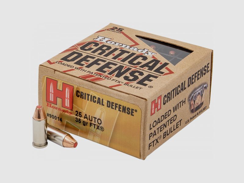 Hornady Critical Defense 6,35mm Browning (.25 ACP) FTX 35 grs Pistolenpatronen