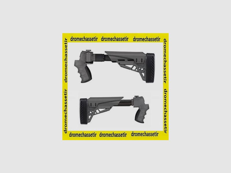 Folding retractable ATI stock with pistol grip for Mossberg 500, 590, Maverick 88, Winchester 1200 and 1300 and Remington 870 gray