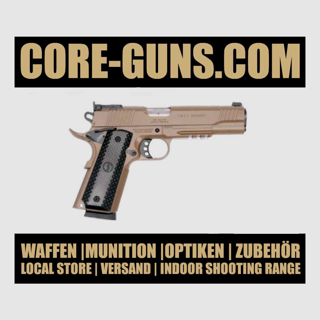Schmeisser Hugo 1911 Pistool, Kaliber 45 ACP FDE 5" direct beschikbaar, verzending +20€