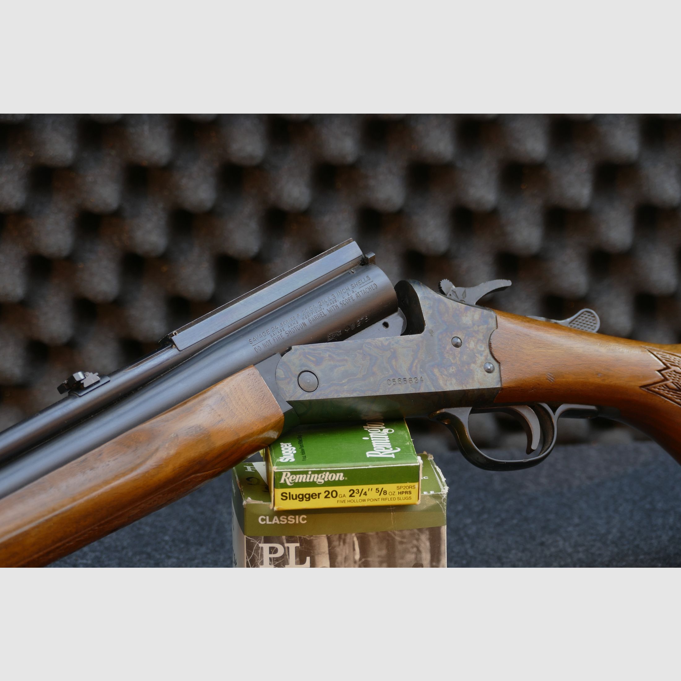 Savage Model 24 — Serie P, Bockbüchsflinte, 22WMR, 20/70, Bunthärtung, einfache Optik - Sammlerzustand