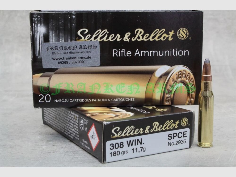 Sellier&Bellot .308 Win. SPCE 180gr. 11,7g 20 piezas