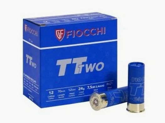 Fiocchi TT Two Trap 12/70 24 gr Schrotpatronen 250 Schuss