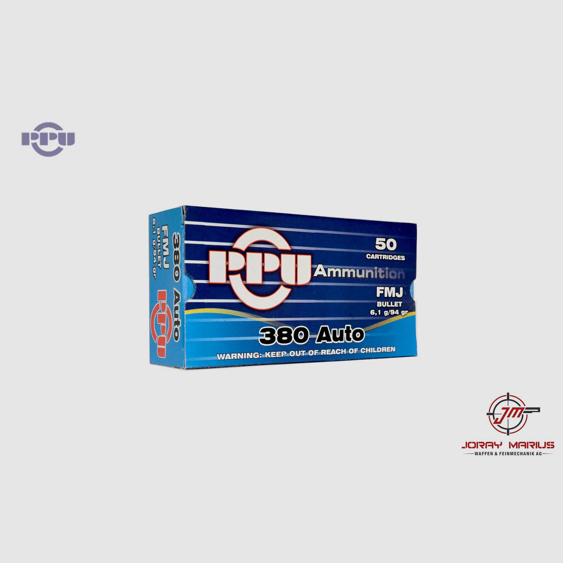 9mm Kurz/.380 Auto PRVI Partizan 6.1g 94gr FMJ