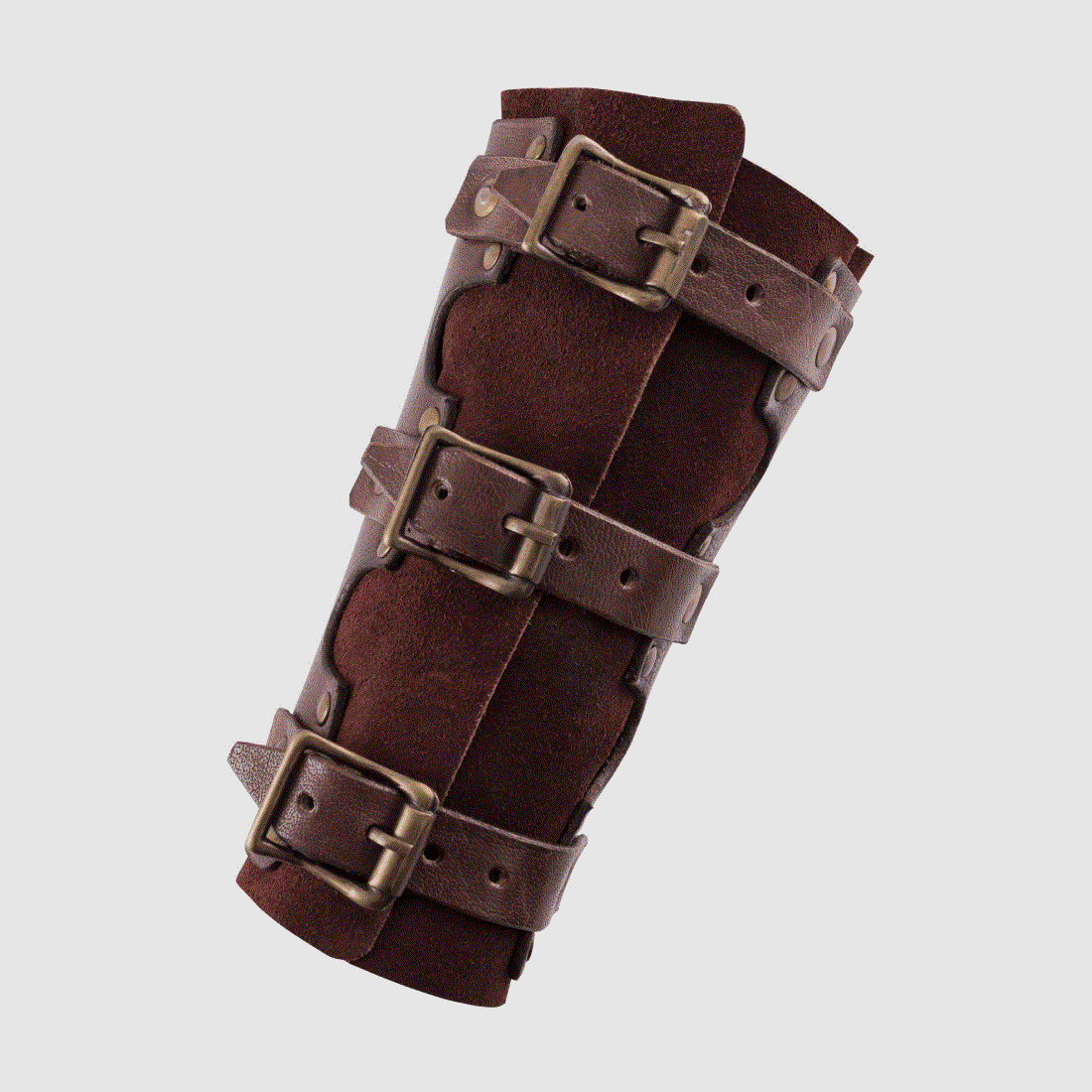 Ulfberth Armschützer aus Leder mit Nieten und Wildleder, Paar, versch. Farben
