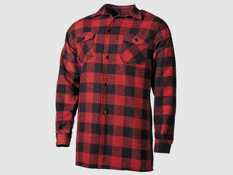 Holzfällerhemd Gr. XL Rot - Schwarz / Karohemd Flanellhemd