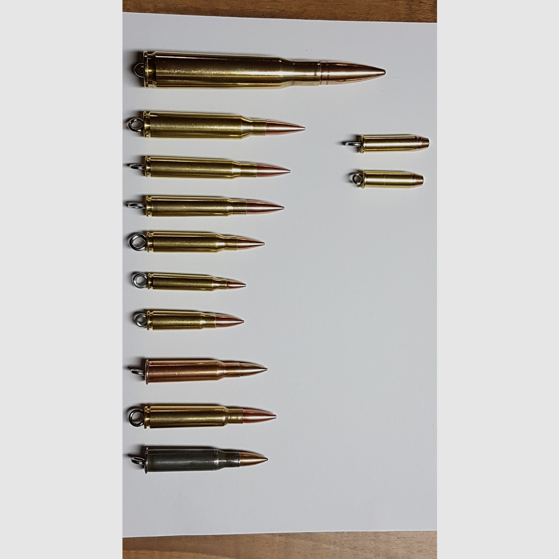 Schlüsselanhänger Patrone verschiedene Kaliber